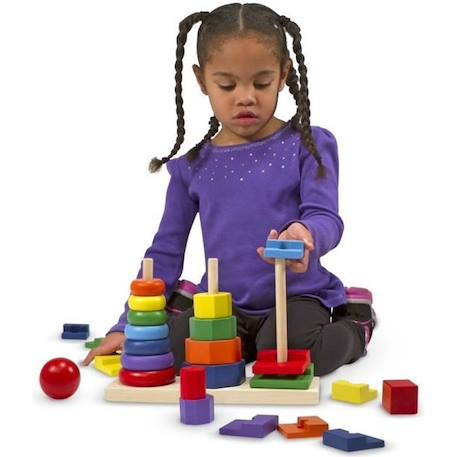 Forme à trier et à agencer - MELISSA & DOUG - Empileur 3 en 1 - 25 pièces - Mixte ROUGE 1 - vertbaudet enfant 