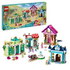 -LEGO® 43246 Disney Princess Les Aventures des Princesses Disney au Marché, Jouet avec 4 Mini Poupées : Ariel, Cendrillon