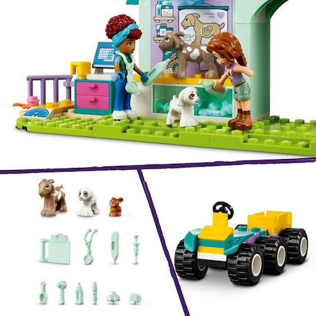 LEGO® 42632 Friends La Clinique Vétérinaire des Animaux de la Ferme, Jouet avec 2 Figurines et 3 Animaux, Cadeau Enfants VERT 3 - vertbaudet enfant 