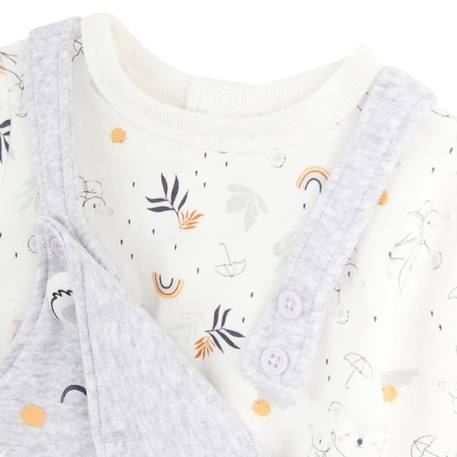 Ensemble salopette bébé en molleton et t-shirt Nuage GRIS 3 - vertbaudet enfant 