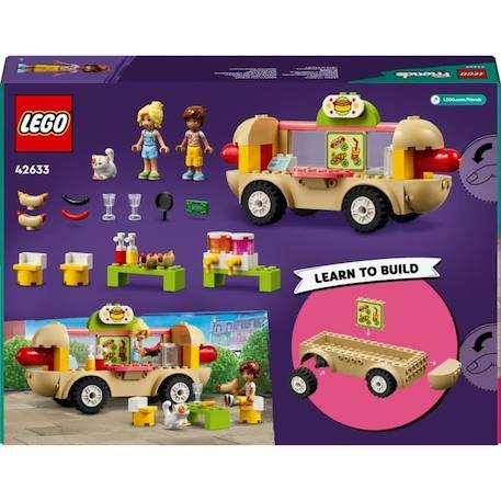 LEGO® 42633 Friends Le Food-Truck de Hot-Dogs, Jouet de Restaurant Mobile, avec Figurines et Chat, Cadeau Enfants JAUNE 6 - vertbaudet enfant 