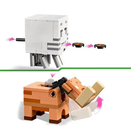 LEGO® 21255 Minecraft L'Embuscade au Portail du Nether, Jouet avec Scènes de Bataille et Minifigurines, Figurine Hoglin VERT 4 - vertbaudet enfant 