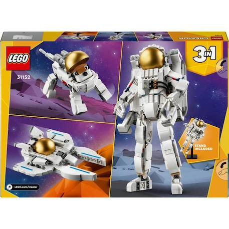 LEGO® 31152 Creator 3en1 L’Astronaute dans l’Espace, Jouet de Construction avec Chien et Navette Spatiale, Décoration GRIS 6 - vertbaudet enfant 