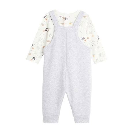 Ensemble salopette bébé en molleton et t-shirt Nuage GRIS 2 - vertbaudet enfant 