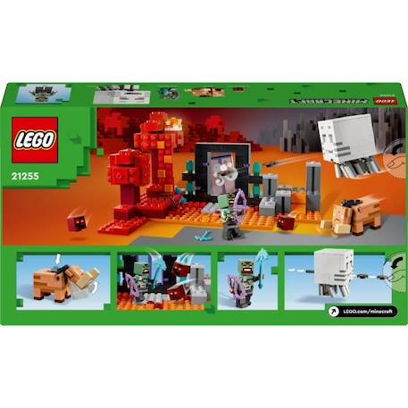 LEGO® 21255 Minecraft L'Embuscade au Portail du Nether, Jouet avec Scènes de Bataille et Minifigurines, Figurine Hoglin VERT 6 - vertbaudet enfant 
