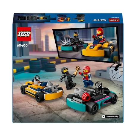LEGO® 60400 City Les Karts et les Pilotes de Course, Jouet avec 2 Karting, avec 2 Minifigurines de Pilotes de Voitures BLEU 6 - vertbaudet enfant 