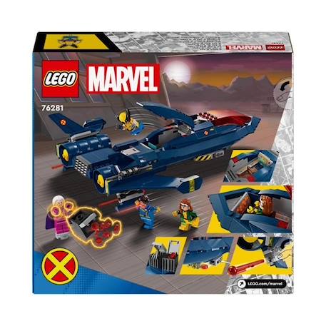 LEGO® 76281 Marvel Le X-Jet des X-Men, Jouet d'Avion, Chasseur avec Minifigurines de Super-Héros : Wolverine BLEU 6 - vertbaudet enfant 