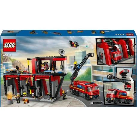 LEGO® 60414 City La Caserne et le Camion de Pompiers, Jouet de Figurine de Chien et 5 Minifigurines, Cadeau Enfants ROUGE 6 - vertbaudet enfant 