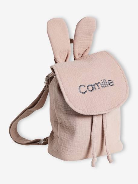 Sac à dos personnalisable en gaze de coton bleu grisé+taupe 9 - vertbaudet enfant 