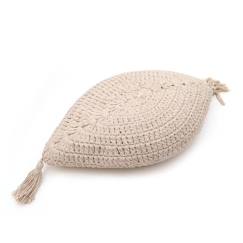 Linge de maison et décoration-Coussin crochet PLUME ECRU - Nattiot