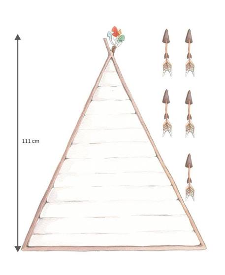 Sticker mural décoratif  tête de lit ' TIPI' MULTICOLORE 2 - vertbaudet enfant 