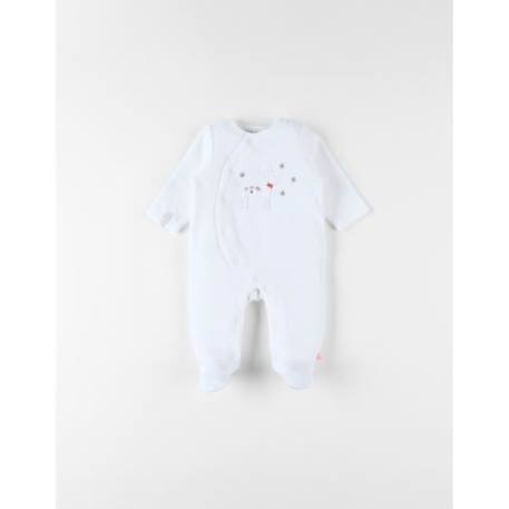 Pyjama 1 pièce cerf en velours blanc BLANC 1 - vertbaudet enfant 