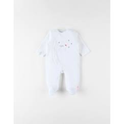 Pyjama 1 pièce cerf en velours blanc  - vertbaudet enfant