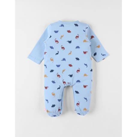 Pyjama 1 pièce en jersey de coton avec imprimé dinosaures BLEU 2 - vertbaudet enfant 