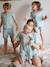 Pyjama shor en gaze de coton fille Team Famille personnalisable vert sauge 5 - vertbaudet enfant 
