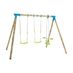 -Portique jacobée tp toys 2 balancoires / vis-a-vis / kit d'ancrage h.243 cm