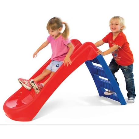 Toboggan Pliant En Plastique Junior - Rouge/Bleu - 1,31 X 0,48 X 0,72 M ROUGE 2 - vertbaudet enfant 