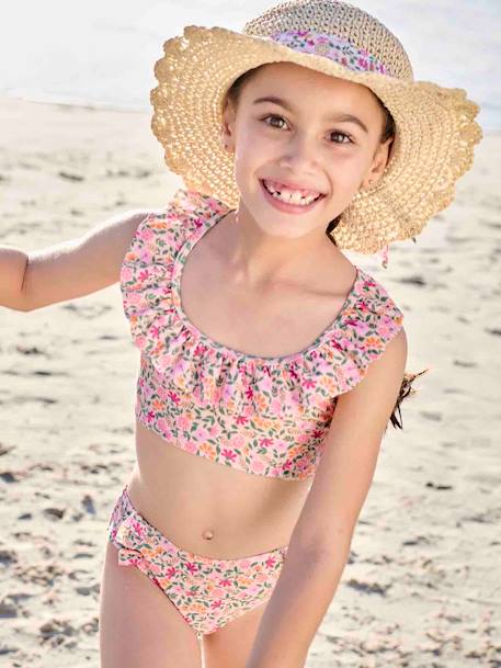 Maillot de bain 2 pièces imprimé fleuri rose pâle 6 - vertbaudet enfant 