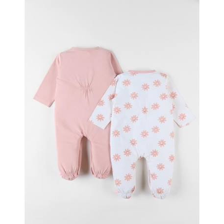 Ensemble de 2 pyjamas 1 pièce écru/blush ROSE 2 - vertbaudet enfant 