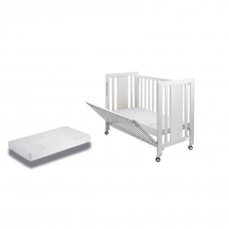 Interbaby - CUNA12C - Lit Bébé pour Matelas 60x120-Monet-Blanc avec Matelas BLANC 2 - vertbaudet enfant 