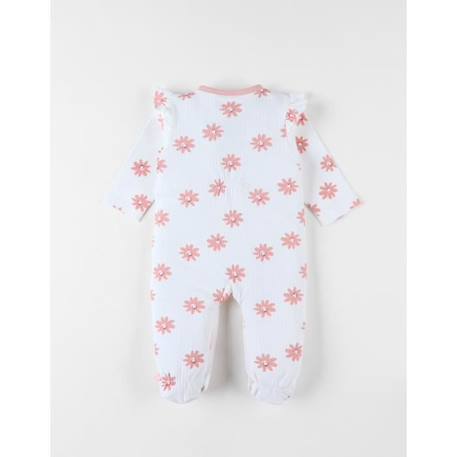 Pyjama 1 pièce tournesol en jersey écru/corail ROSE 2 - vertbaudet enfant 