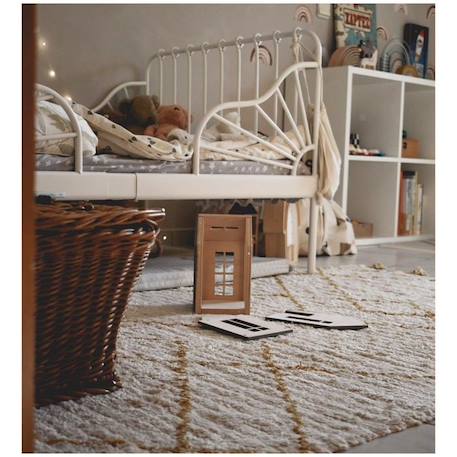 Tapis enfant Viktor tissé main coton naturel / lemon 100x150 - Nattiot BEIGE 4 - vertbaudet enfant 