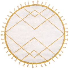 Linge de maison et décoration-Décoration-Tapis-Tapis enfant Côme tufté machine en coton coloris mangue rond Ø120 - Nattiot