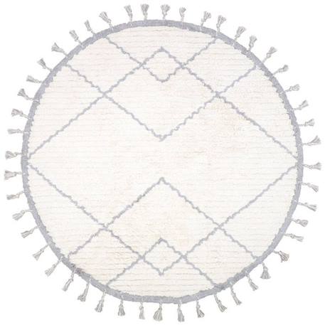 Tapis enfant Côme tufté machine en coton coloris gris rond Ø120 - Nattiot GRIS 1 - vertbaudet enfant 