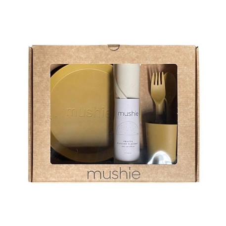 Coffret cadeau Repas Jaune Moutarde - Couverts - Assiette - Verre - Set de table - Vaisselle bébé et enfants - Mushie JAUNE 2 - vertbaudet enfant 