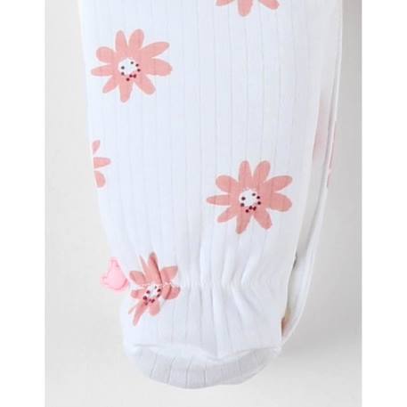 Pyjama 1 pièce tournesol en jersey écru/corail ROSE 3 - vertbaudet enfant 