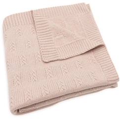 Puériculture-Couverture Berceau 75x100cm Grain knit Rose Sauvage