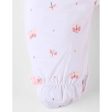 Pyjama 1 pièce imprimé papillons et girafe en jersey clair ROSE 4 - vertbaudet enfant 