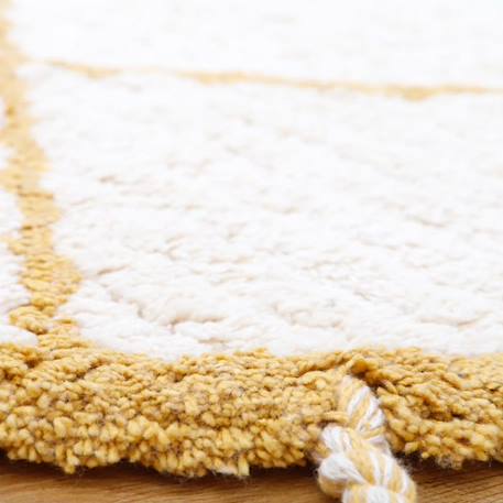 Tapis enfant Côme tufté machine en coton coloris mangue rond Ø120 - Nattiot JAUNE 3 - vertbaudet enfant 