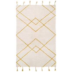 Linge de maison et décoration-Décoration-Tapis enfant Viktor tissé main coton naturel / lemon 100x150 - Nattiot