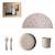 Coffret cadeau Repas Blanc Vanille - Couverts - Assiette - Verre - Set de table - Vaisselle bébé et enfants - Mushie BEIGE 1 - vertbaudet enfant 