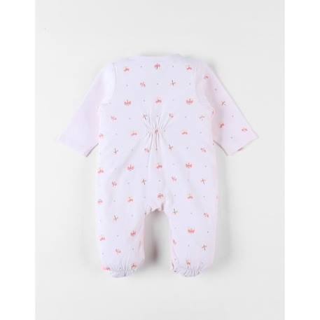 Pyjama 1 pièce imprimé papillons et girafe en jersey clair ROSE 2 - vertbaudet enfant 