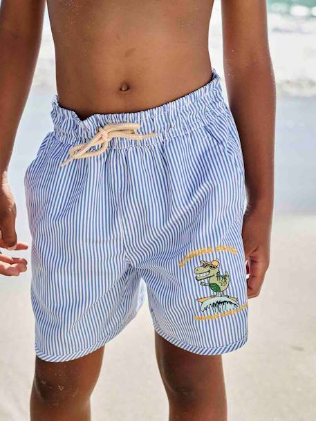 Short de bain rayé garçon rayé bleu 6 - vertbaudet enfant 