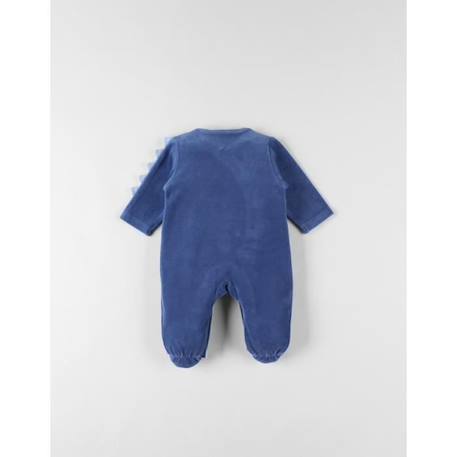 Pyjama 1 pièce dino en velours foncé BLEU 2 - vertbaudet enfant 