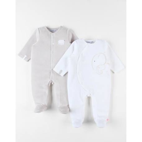 Ensemble de 2 Dors-bien en Velours BEIGE 1 - vertbaudet enfant 