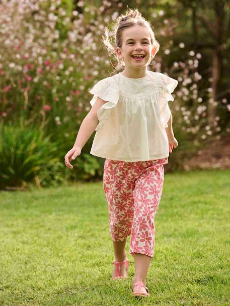 Blouse brodée à volants fille écru 6 - vertbaudet enfant 