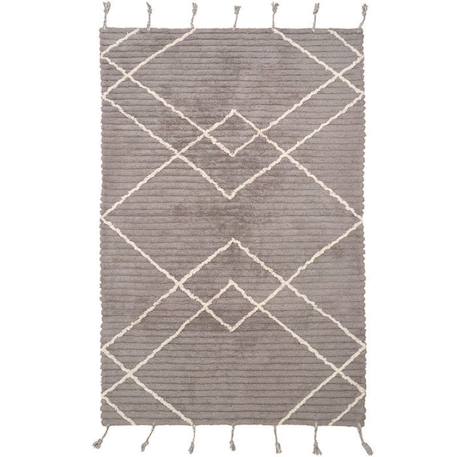 Tapis enfant Lässa tissé main coton stone grey 100x150 - Nattiot GRIS 1 - vertbaudet enfant 