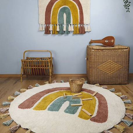 Tapis Rainbow Coton Multicolore rond Ø110 - Nattiot MULTICOLORE 2 - vertbaudet enfant 