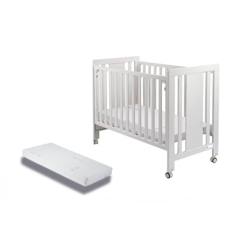 Chambre et rangement-Chambre-Lit bébé, lit enfant-Lit bébé-Interbaby - CUNA12C - Lit Bébé pour Matelas 60x120-Monet-Blanc avec Matelas