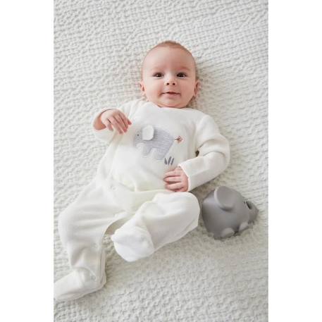 Pyjama naissance 1 pièce éléphant en jersey BLANC 4 - vertbaudet enfant 