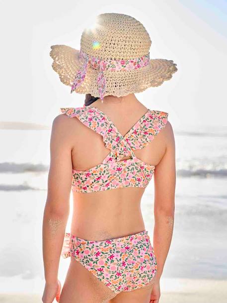 Maillot de bain 2 pièces imprimé fleuri rose pâle 7 - vertbaudet enfant 