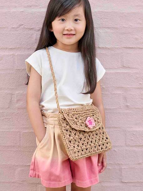 Sac fille à fleurs façon corde tressée  - vertbaudet enfant