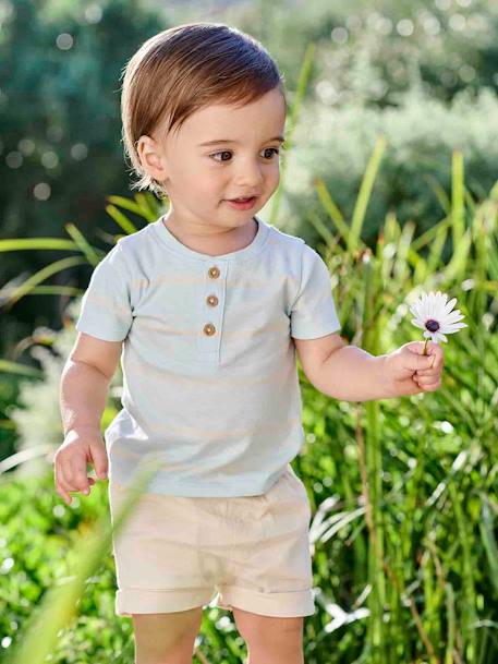 Ensemble T-shirt et short bébé bleu ciel 9 - vertbaudet enfant 