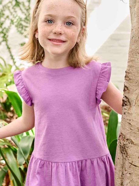 Robe manches à volant fille mauve+rouge+vert d'eau 5 - vertbaudet enfant 