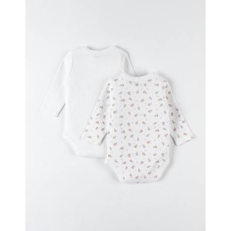 Set de 2 bodies en coton bio MARRON+ROSE 2 - vertbaudet enfant 