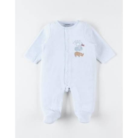 Pyjama 1 pièce en velours brodé rhino & éléphant BLEU 3 - vertbaudet enfant 